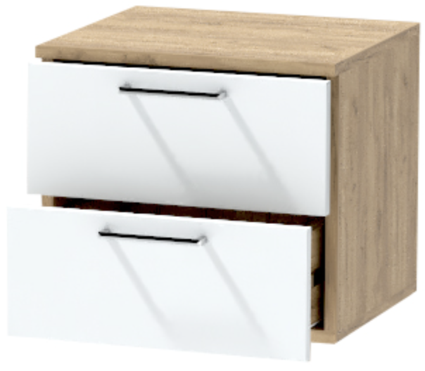 Тумба-6 прикроватная подвесная "Иннэс-7", Крафт золотой/Белый