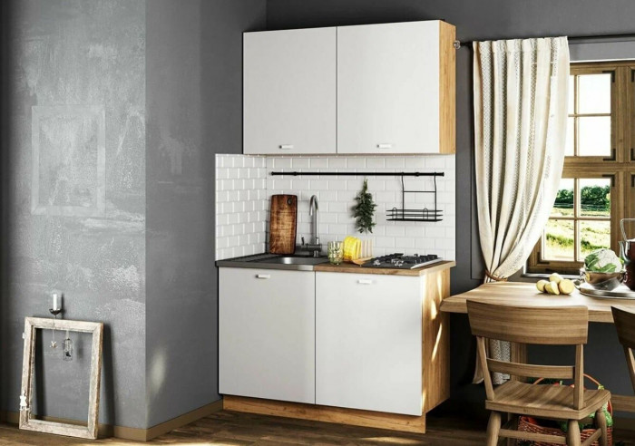 кухня Дана 1,2 дуб крафт золотой/белый