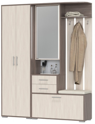 Прихожая 2-3430+2-3431бод.тем/св Домино - Комплект для прихожей, бодега тёмный/бодега светлый