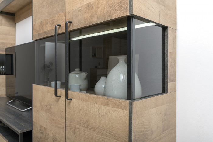 Трувор Гостиная 026, дуб гранж песочный/интра