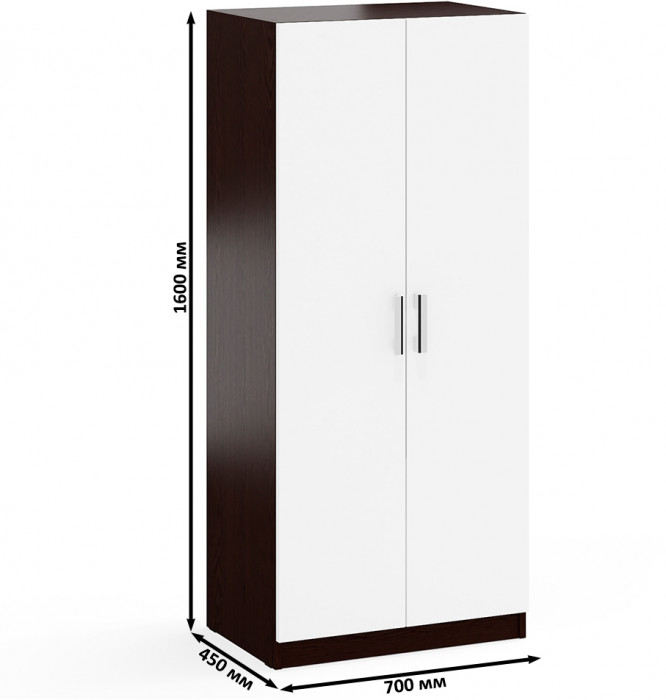 Шкаф С-МД-СК9Ш+Пенал С-МД-СК9П, венге/белый шагрень