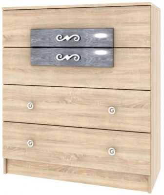 Мадлен Комод дуб сонома/МДФ дуб шале серебро