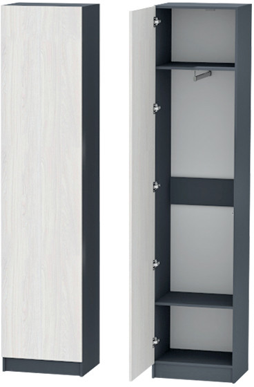 Модульная Прихожая Иннэс-10, набор 6, Графит/Ясень Анкор Светлый