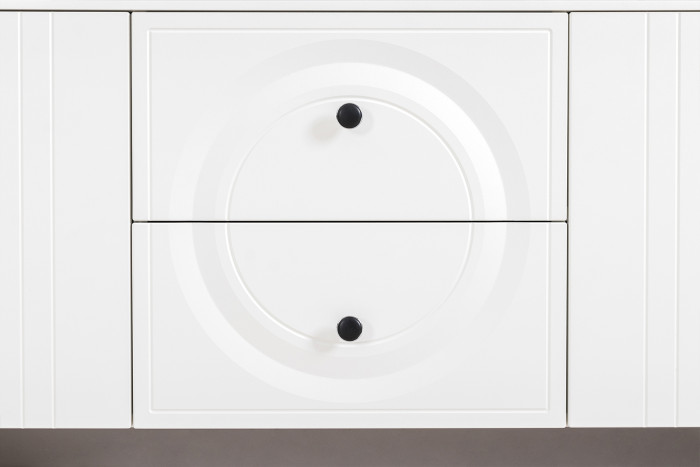 Валенсия Гостиная № 079, цвет ЛДСП белый шагрень/МДФ белый шагрень, ШхГхВ 321,2х38,3х225,2 см., универсальная сборка