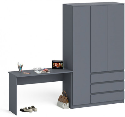 Мори письменный стол МСП1200.1 + Шкаф МШ1200.1, графит