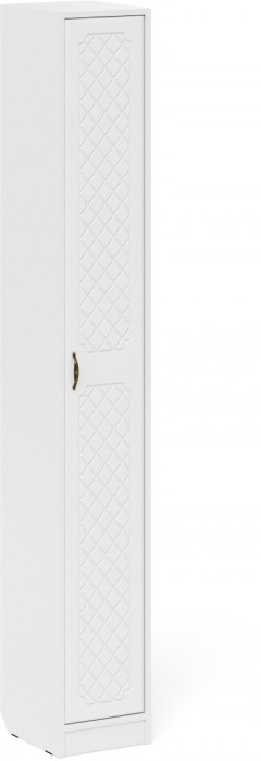 Прихожая П-6 Компоновка № 24, цвет белая шагрень/фасады МДФ белое дерево фрезеровка ромб, ШхГхВ 90х35х220 см., универсальная сборка