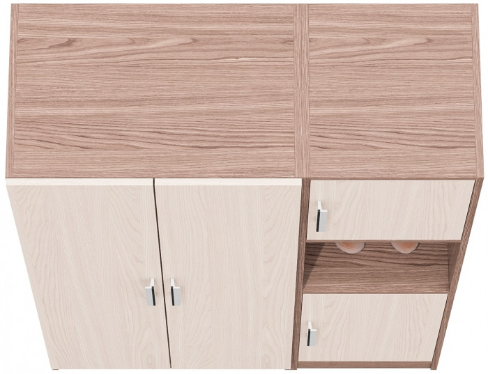 Шкаф С-МД-СК9Ш+Пенал С-МД-СК9П, ясень шимо светлый/ясень шимо тёмный