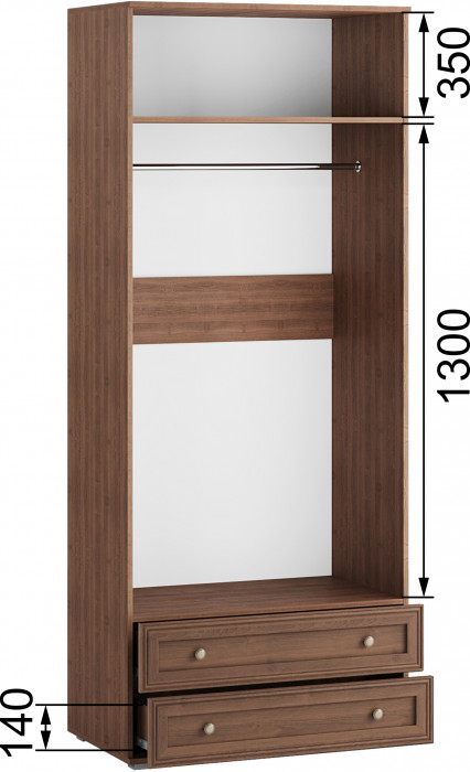 Ричард Шкаф 2-х ств. с зеркалом РШ-24, Орех донской