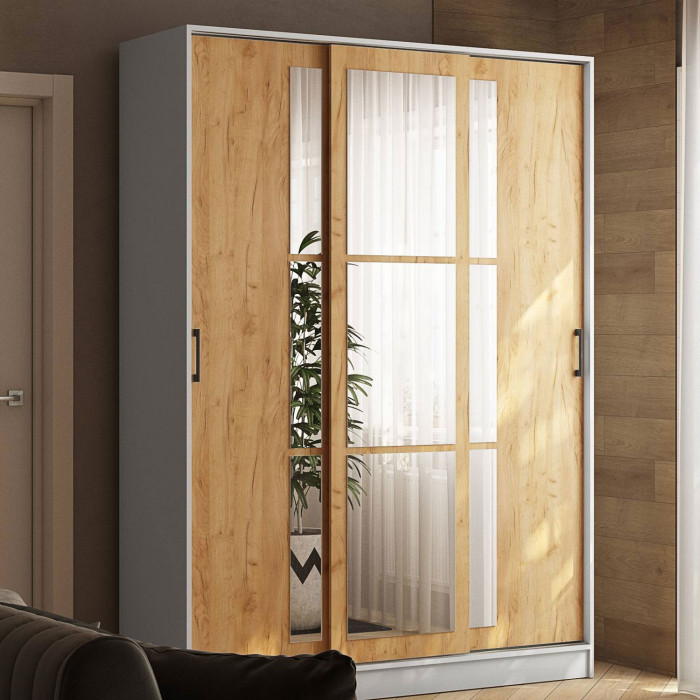 Шкаф-купе Стиль-2 1600 белый/дуб крафт золотой