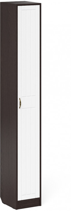 Прихожая П-6 Компоновка № 24, цвет венге/фасады МДФ белое дерево фрезеровка прованс, ШхГхВ 90х35х210 см., универсальная сборка
