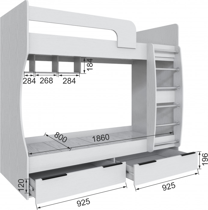 Набор мебели для подростковой "Мадрид", Белый