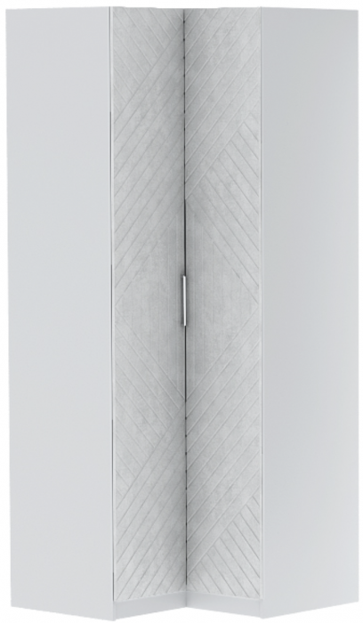 Шкаф угловой "Иннэс-7" - Белый/Бетон снежный