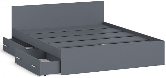 Мори Кровать с ящиками 1600, графит