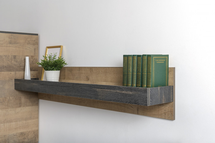 Трувор 13.70 Тумба под ТВ + 13.306 Комод с витриной, цвет дуб гранж песочный/интра, ШхГхВ 235,6х45,4х135,3 см., универсальная сборка