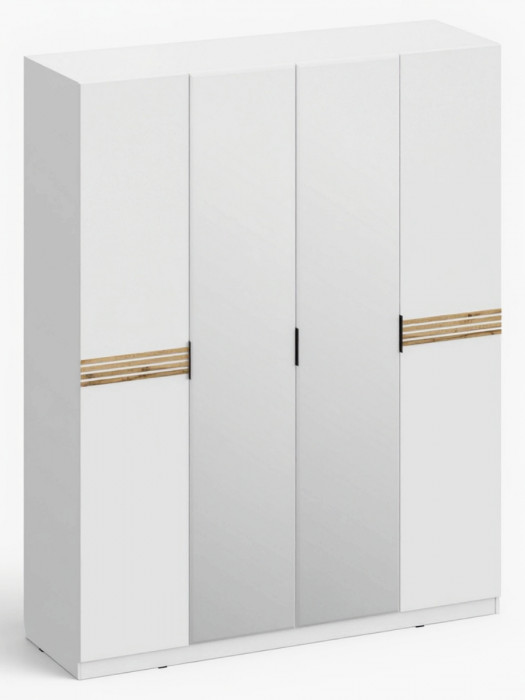 Модульная спальня Нао, набор №4, Дуб вотан/Белый (Профиль МДФ Дуб вотан)