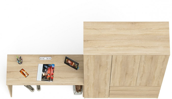 Мори письменный стол МСП1200.1 + Шкаф МШ1200.1, дуб сонома