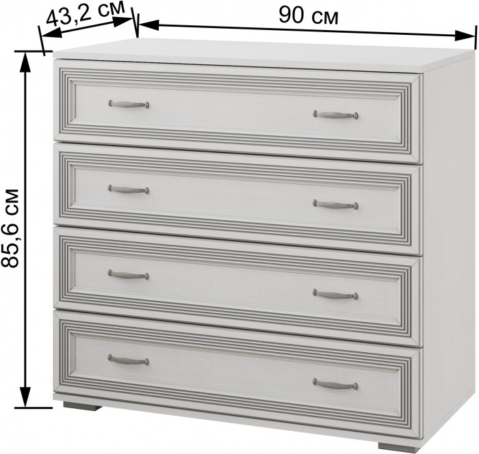 Модульная спальня Ливорно, набор 4, Ясень анкор светлый