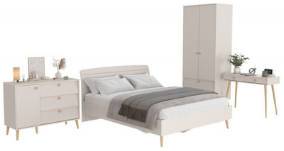 Афина Спальня 06-1600, цвет кашемир серый, сп.м. 1600х2000 мм., б/м, основание есть - фанера