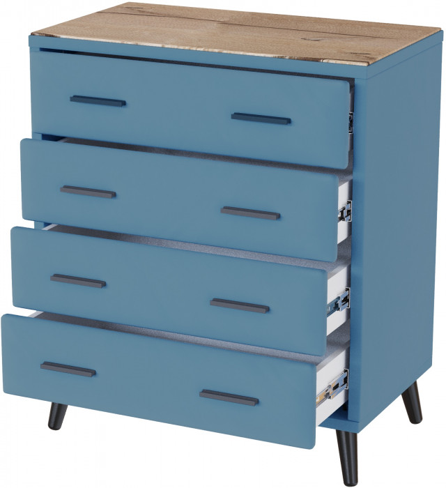 Комод интерьерный Пай светло-голубой/мдф дуб канадский