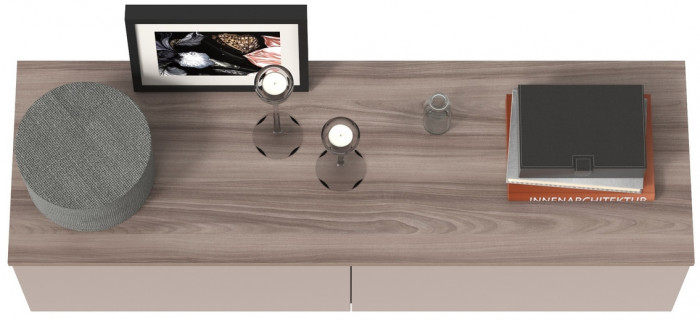 Роквуд Тумба под ТВ 16.54.02, цвет корпус ДСП эмили блаш/фасады МДФ крем, ШхГхВ 115,3х36,8х32 см.