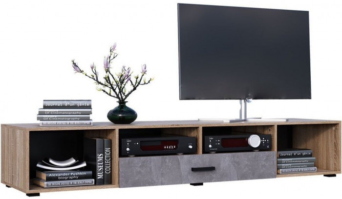 Модульная гостиная Нэнси New ЛДСП Вариант №1 (Бетон светлый, Дуб Сонома)