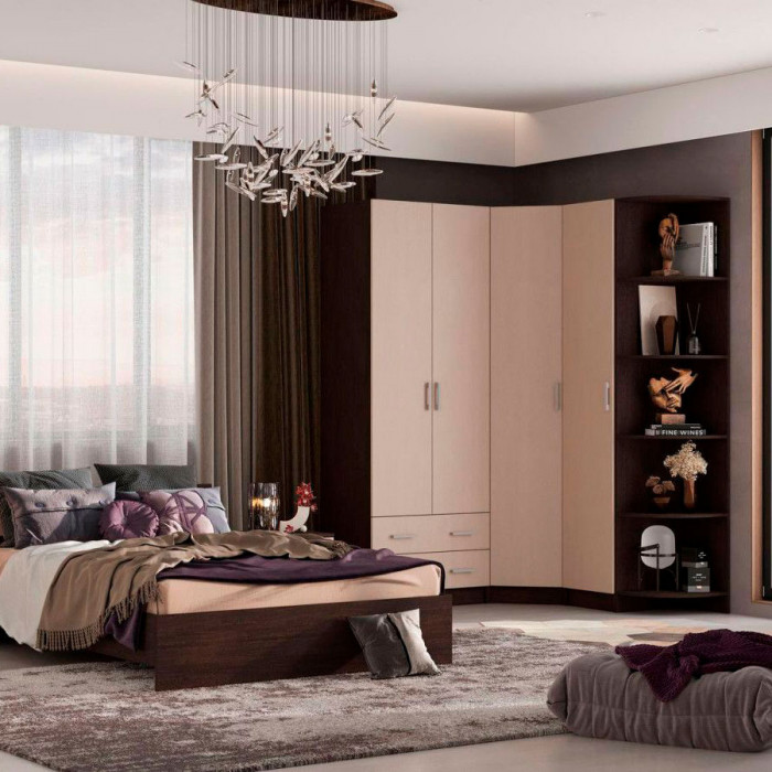 ГАРМОНИЯ ШУ 601 М шкаф угловой (0,78х2,2х0,78) дуб крафт белый/дуб крафт серый