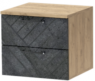 Тумба-6 прикроватная подвесная "Иннэс-7", Крафт золотой/Бетон графит